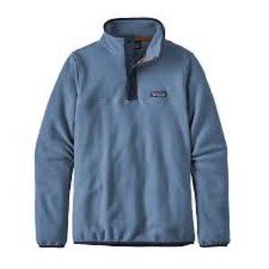 Patagonia Women's Light Blue Fleece Pullover Quarter Snap -micro D fleece